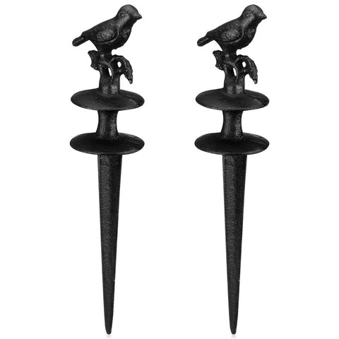 MorningRo bird hose guide stake in black aluminum keeps hoses neat near flower beds