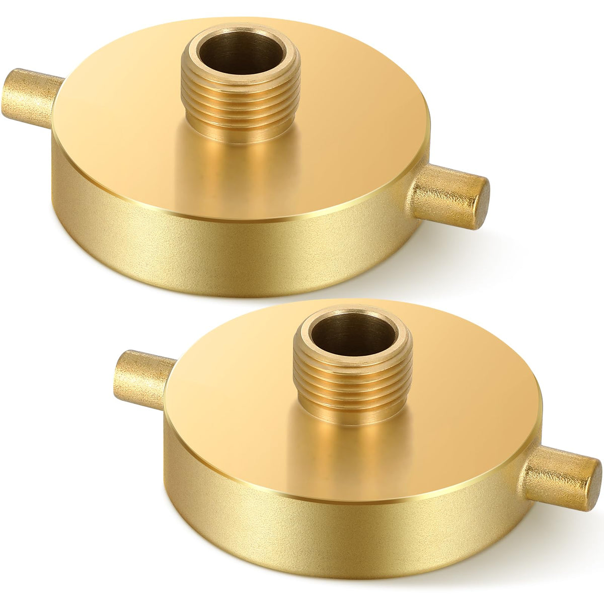 MorningRo brass hydrant hose adapter shows 2-1/2 NST/NH female and 3/4 GHT male for quick connection