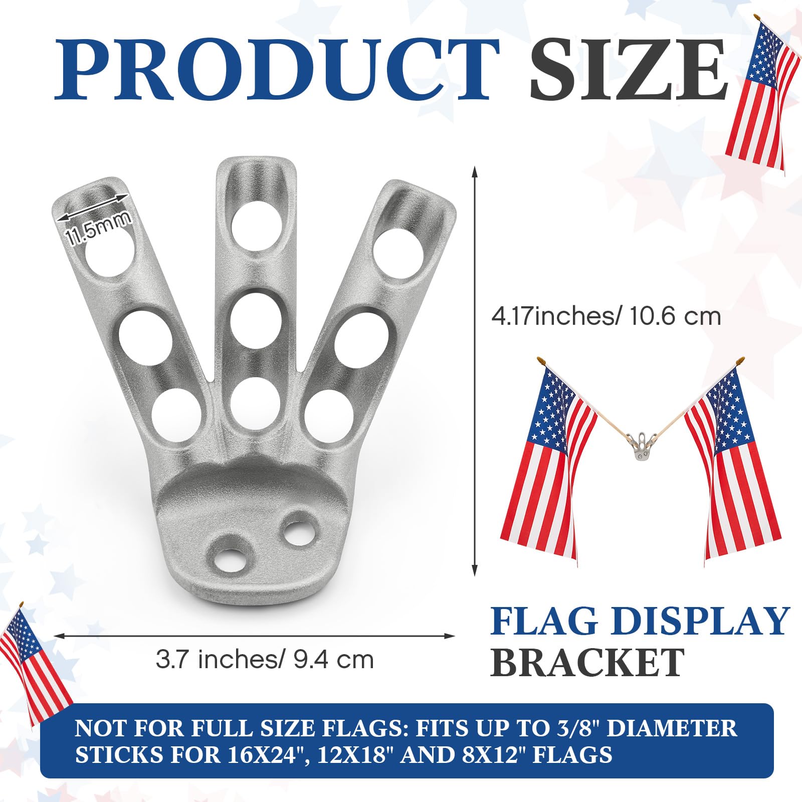 MorningRo flag holders bracket fits 16x24, 12x18, and 8x12 flags.