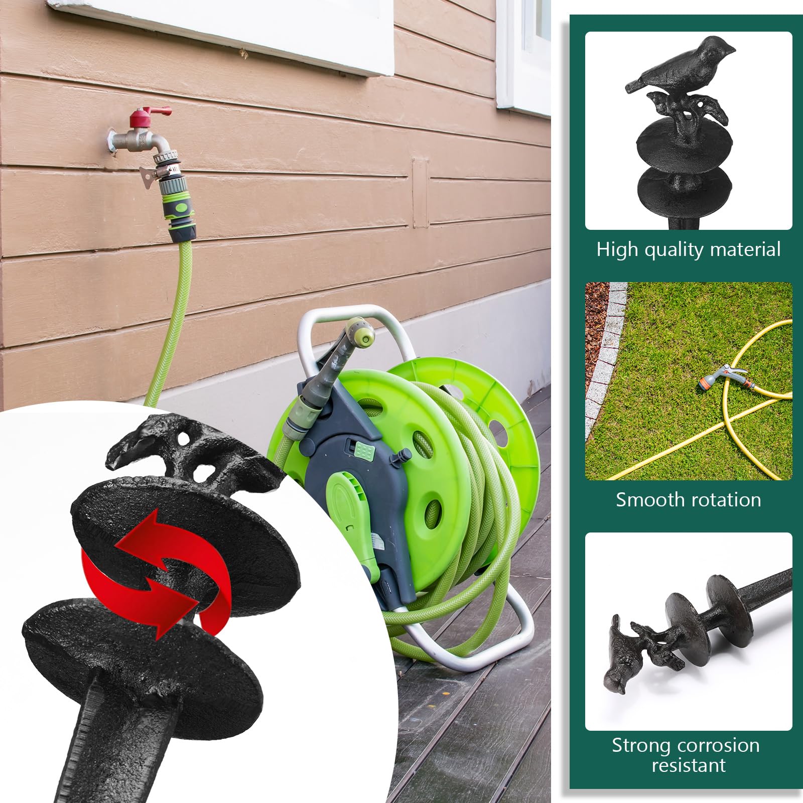 MorningRo hose guide spikes protect plant beds from contact during watering