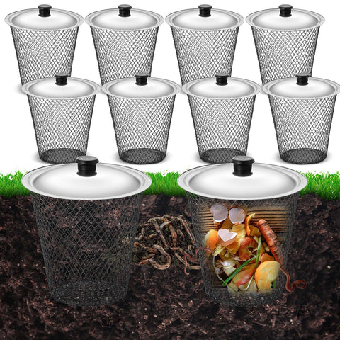 MorningRo inground worm composter with lids for efficient kitchen waste recycling.