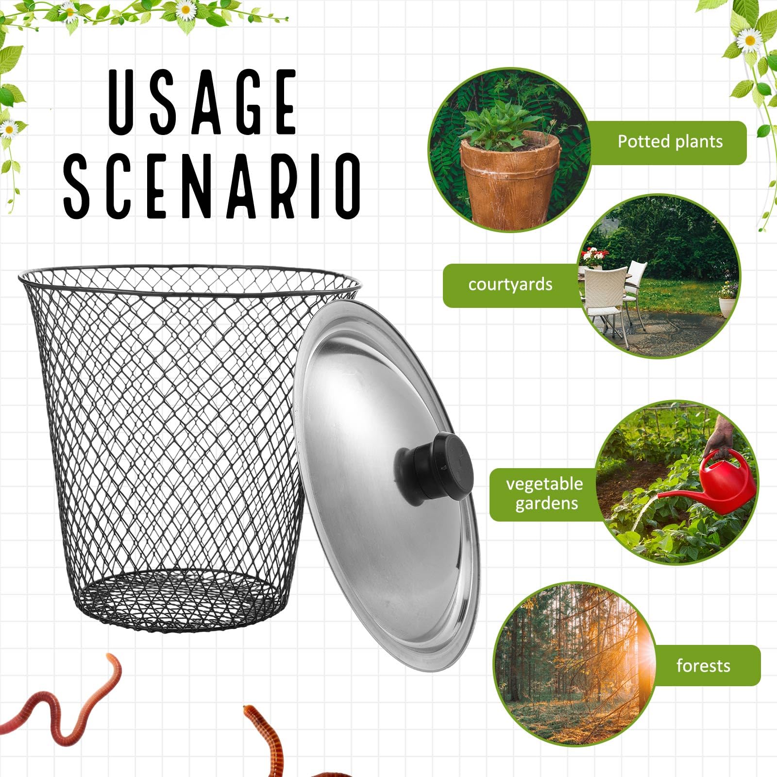MorningRo durable metal worm composter suitable for outdoor spaces.
