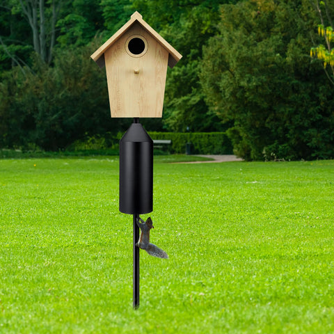 MorningRo squirrel baffle installation on a feeder pole protects birds from intruders