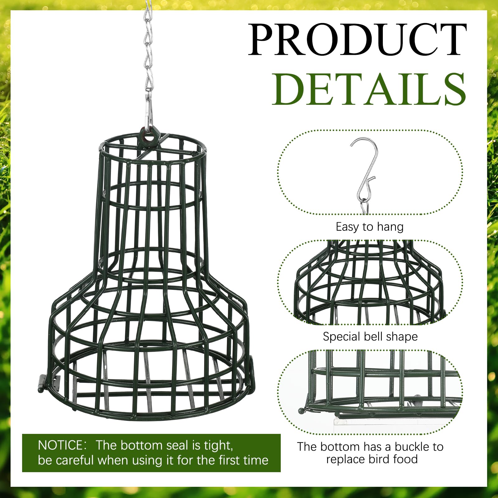 MorningRo stainless steel chain enables flexible placement for better bird access