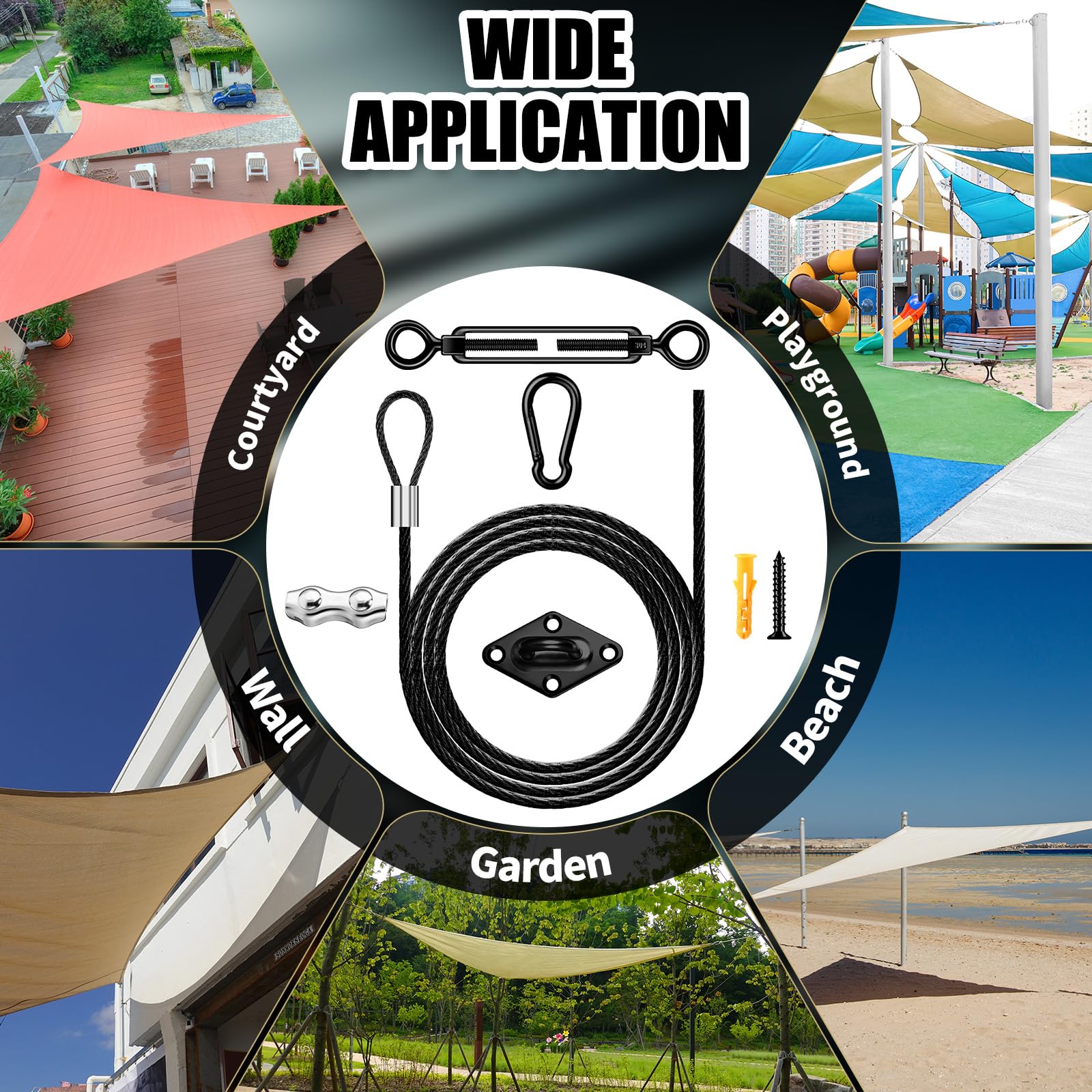 MorningRo complete kit enables versatile shade sail installations for patios and gardens