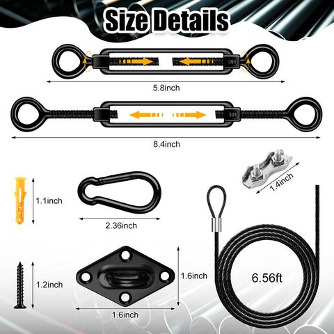 MorningRo turnbuckles offer adjustable tension for precise shade sail alignment