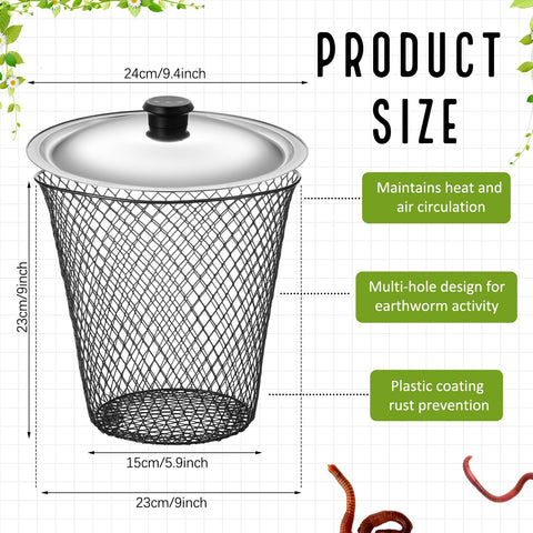 MorningRo metal worm composter bin with compact design fits small outdoor spaces.