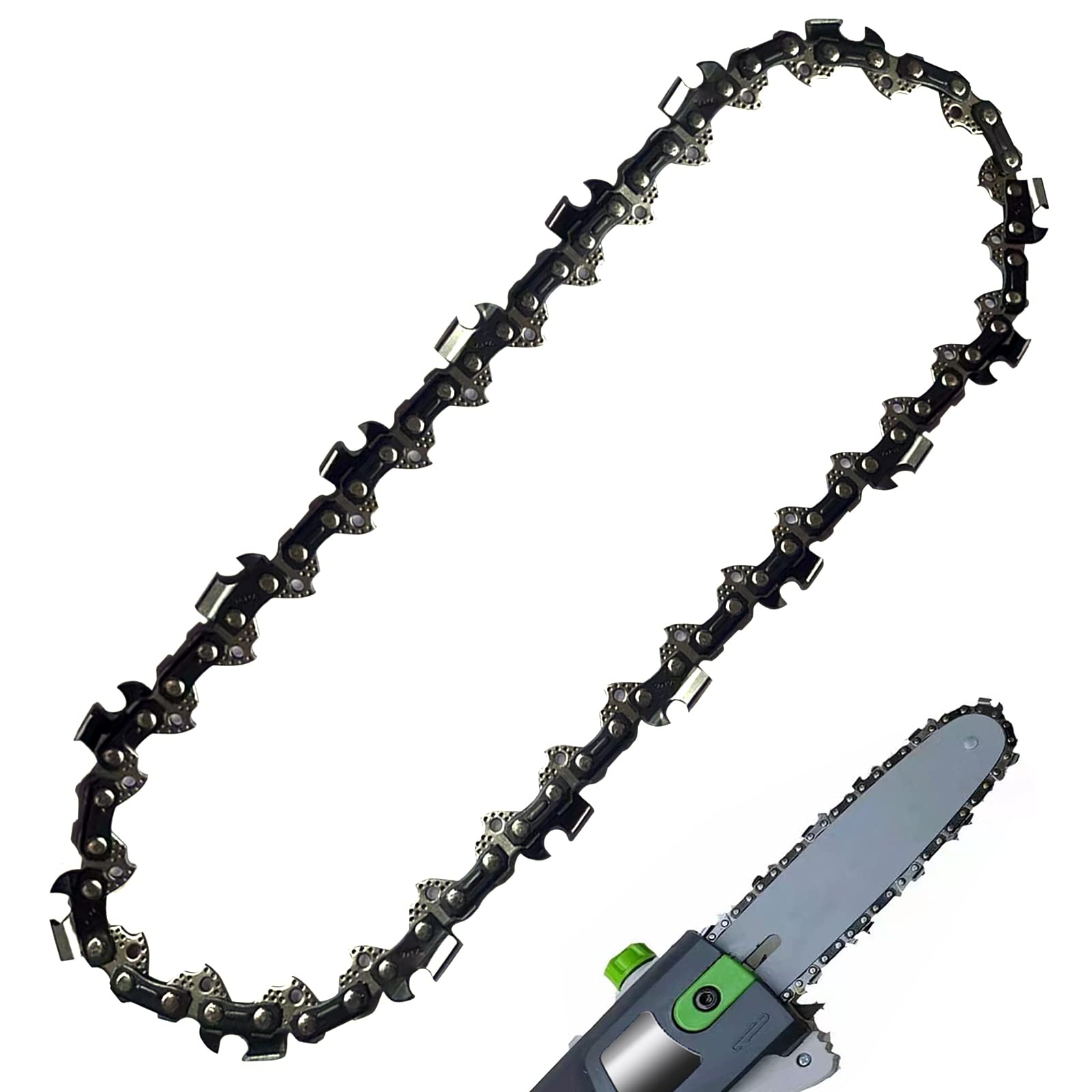 Morocca 9.5 inch bar compatible chain enabling efficient cuts on Harbor Freight saw.
