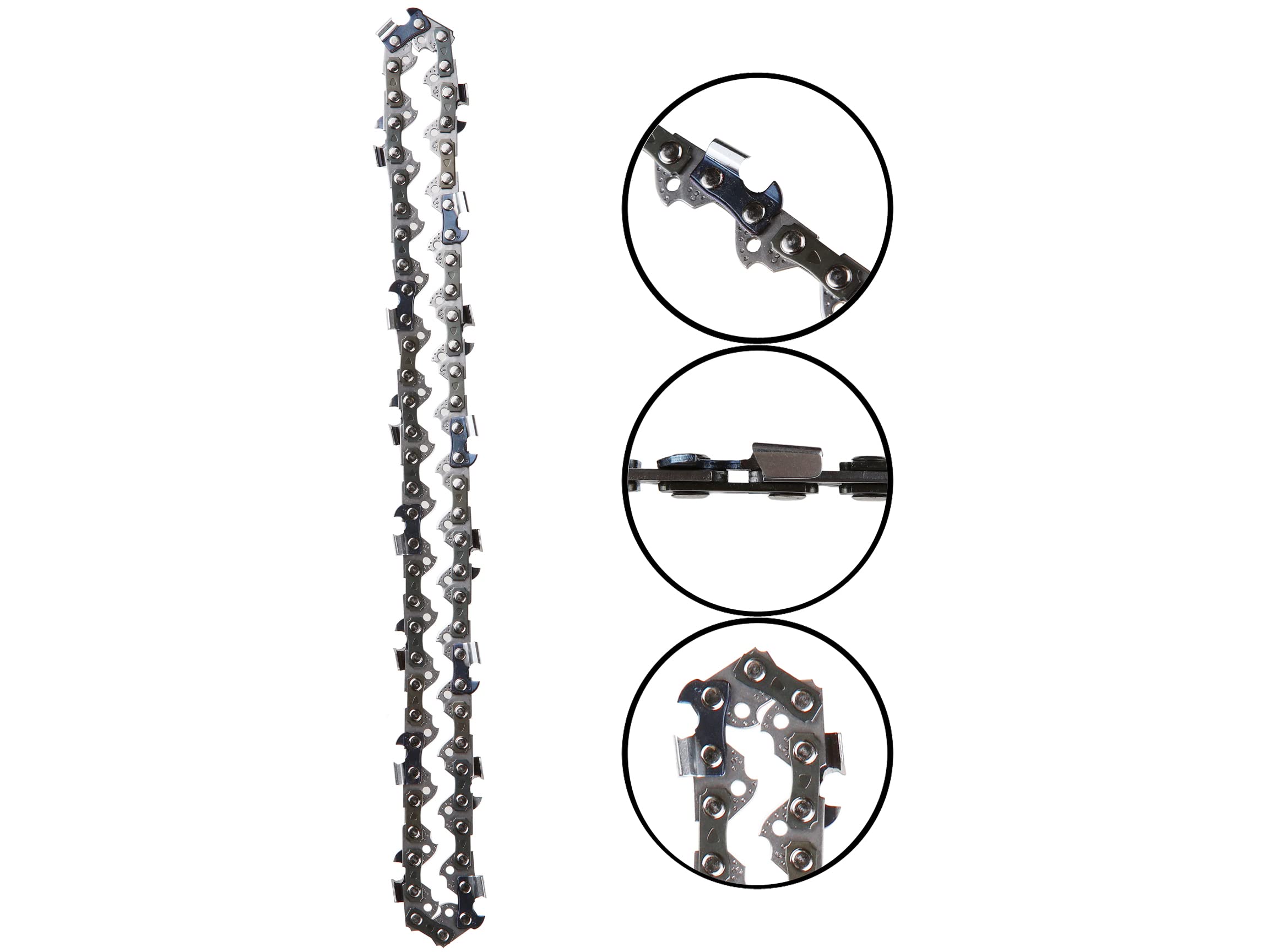 Morocca blued drive links and tie straps promote a secure, stable fit.
