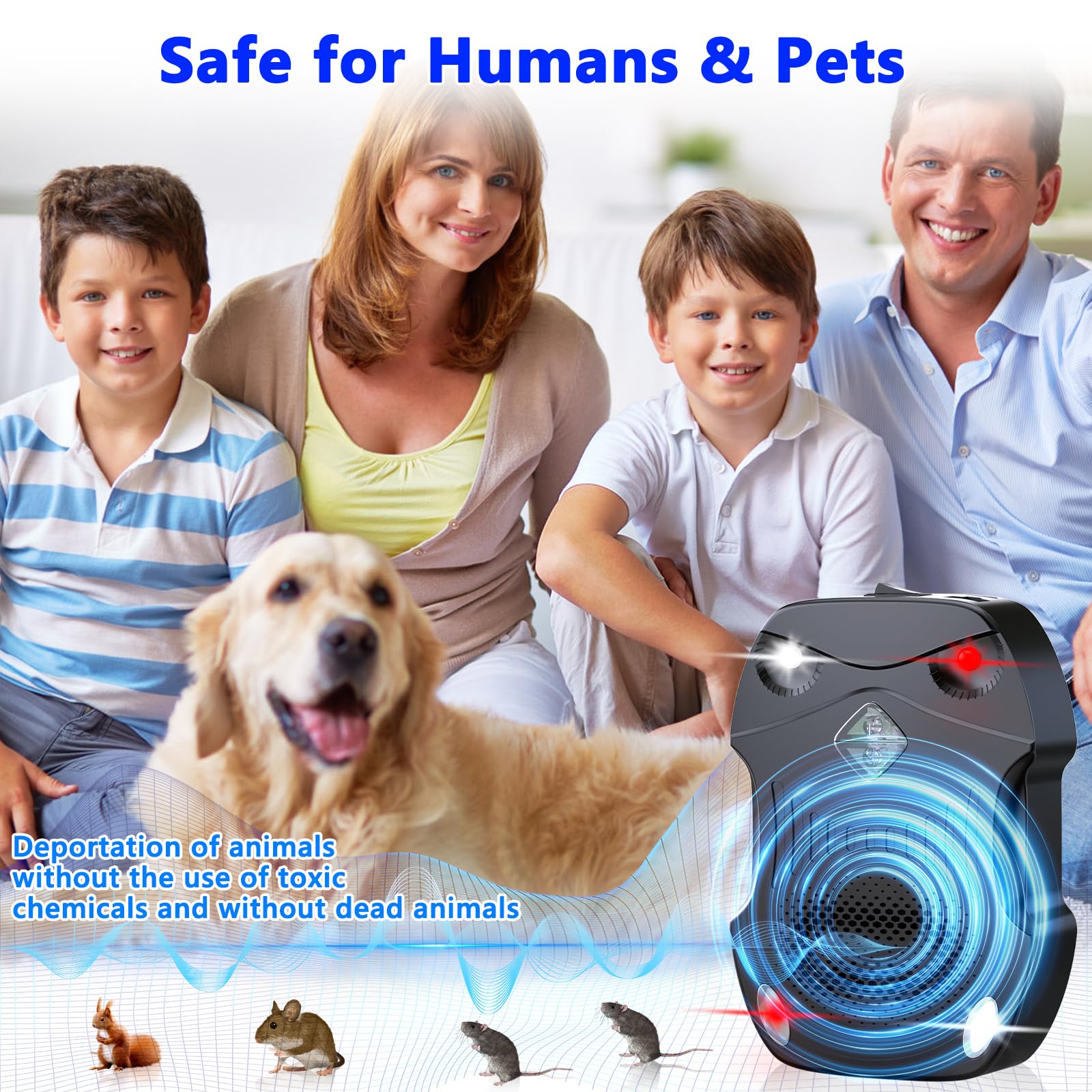 Morole indoor-outdoor rodent repeller for garages, kitchens, and storage