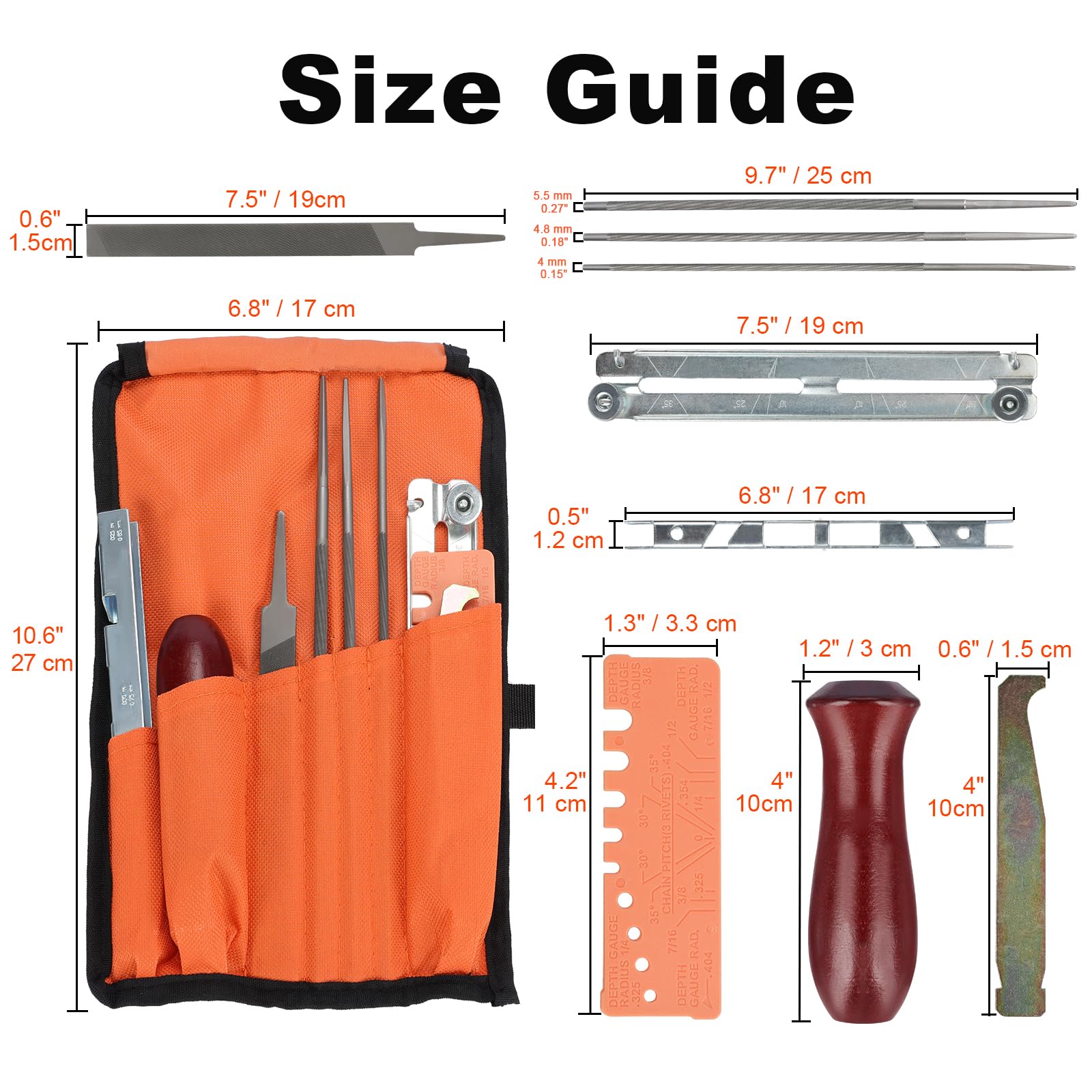 MORROWIND Chainsaw Sharpener Kit 316-inch round file for quick touch ups