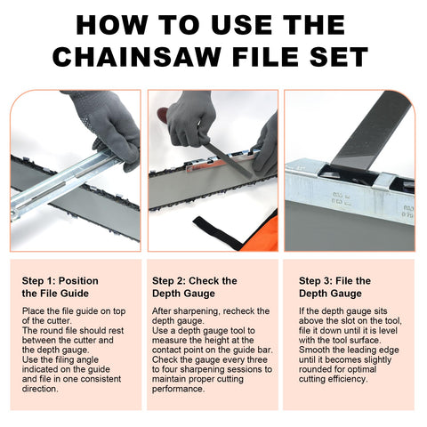 MORROWIND Chainsaw Sharpener Kit filing guide for proper angles