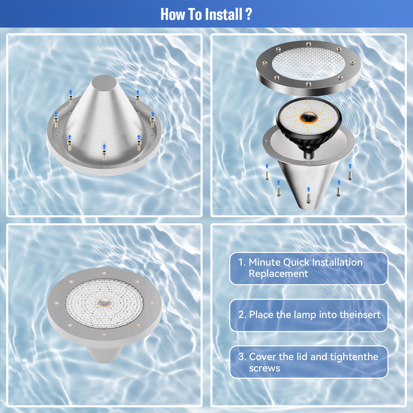 MORSEN pool light bulb ideal for inground pools and fountains