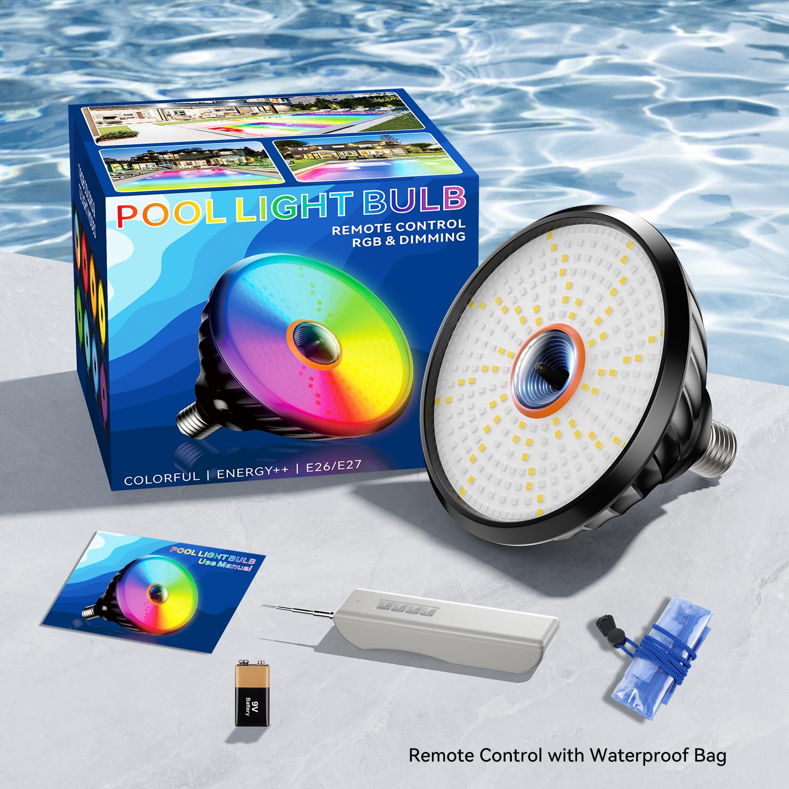 MORSEN pool light bulb easy screw-in installation with gasket replacement