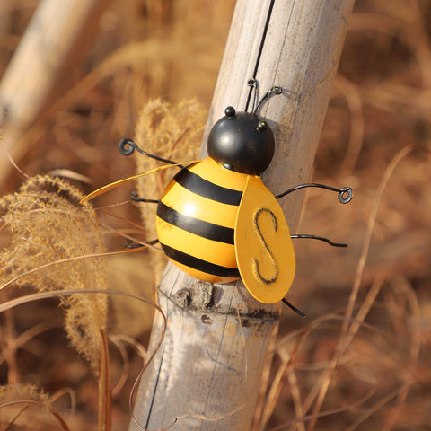 MorTime bee wall art yellow-08 durable metal sculpture for year round use