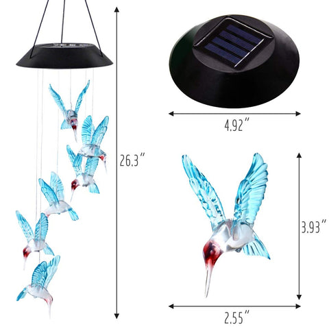 MorTime outdoor solar wind chime suitable for patios and gardens.