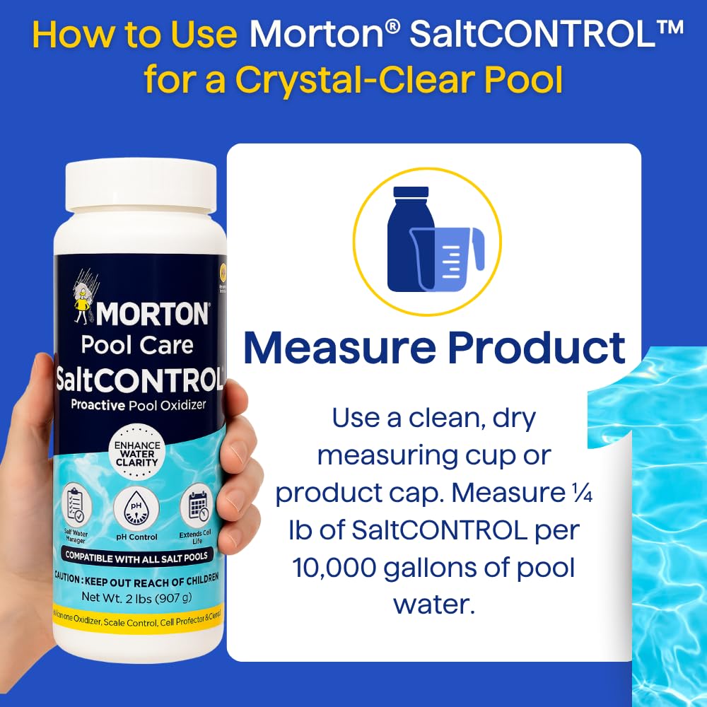 Morton SaltCONTROL scale-prevention close-up highlighting reduced mineral buildup on surfaces.