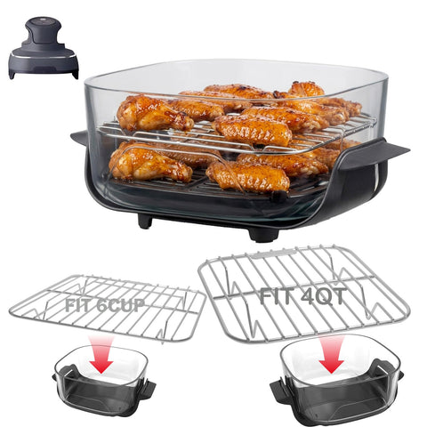 Moruiero two-piece crisper rack for Ninja FN101 enables two-layer grilling