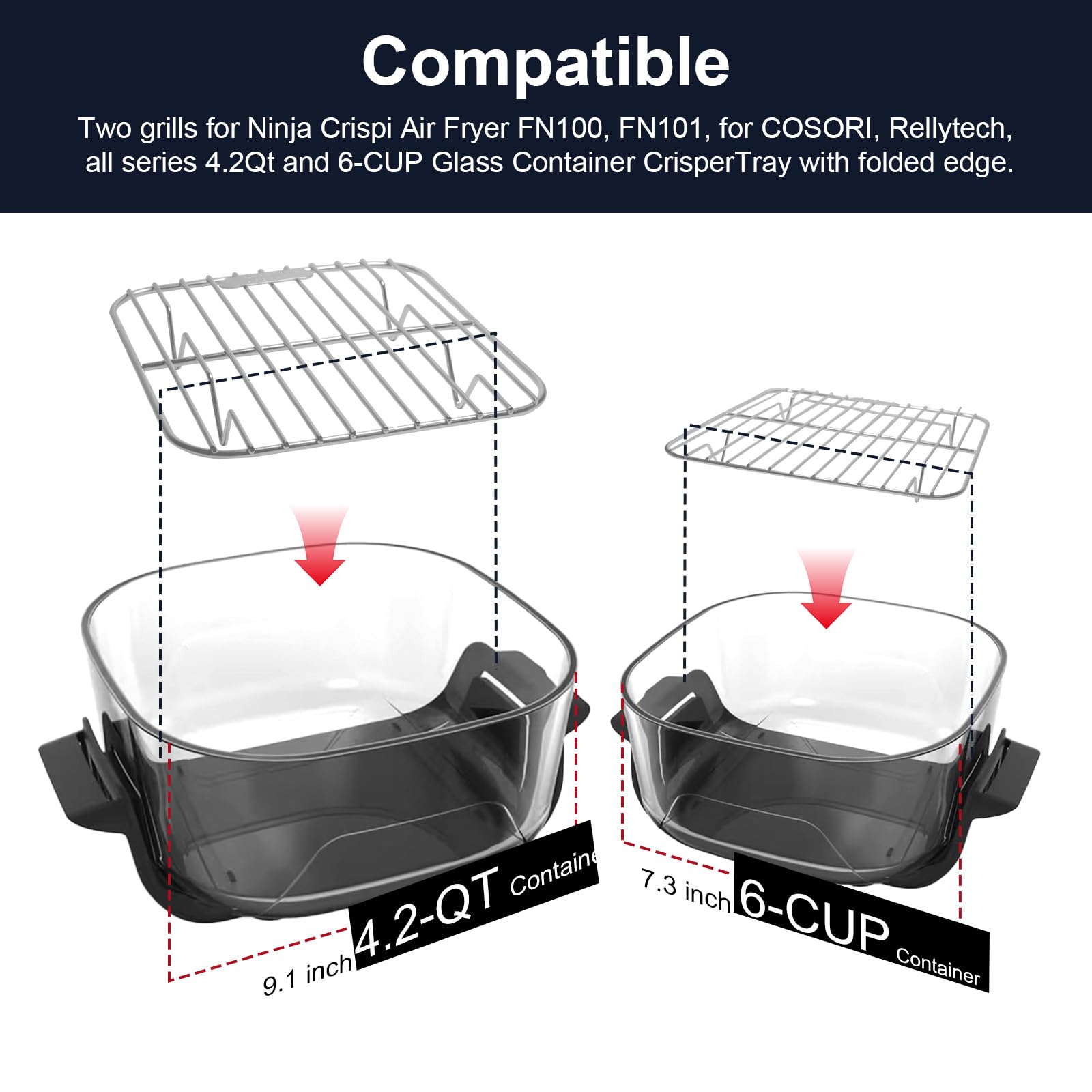 Large Moruiero rack 7.2 inches fits 4QT/2.5QT containers for flexible meals