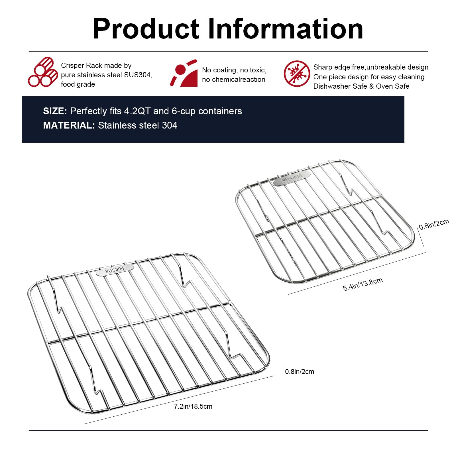 Heat resistant up to 500°F, compatible with Ninja Crispi and related accessories