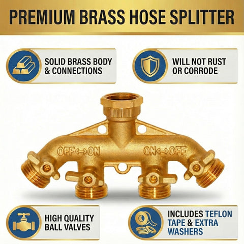 Morvat heavy-duty brass body emphasizes durability for long outdoor use.