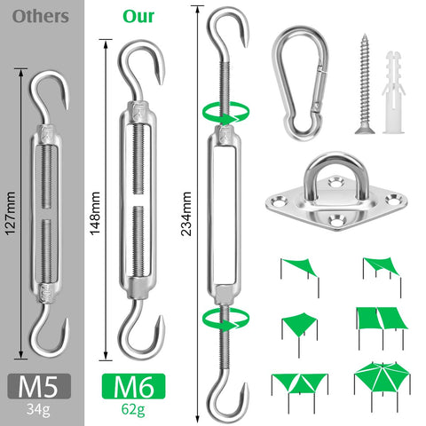 Morzejar 6in pad eyes provide secure anchor points for sails.