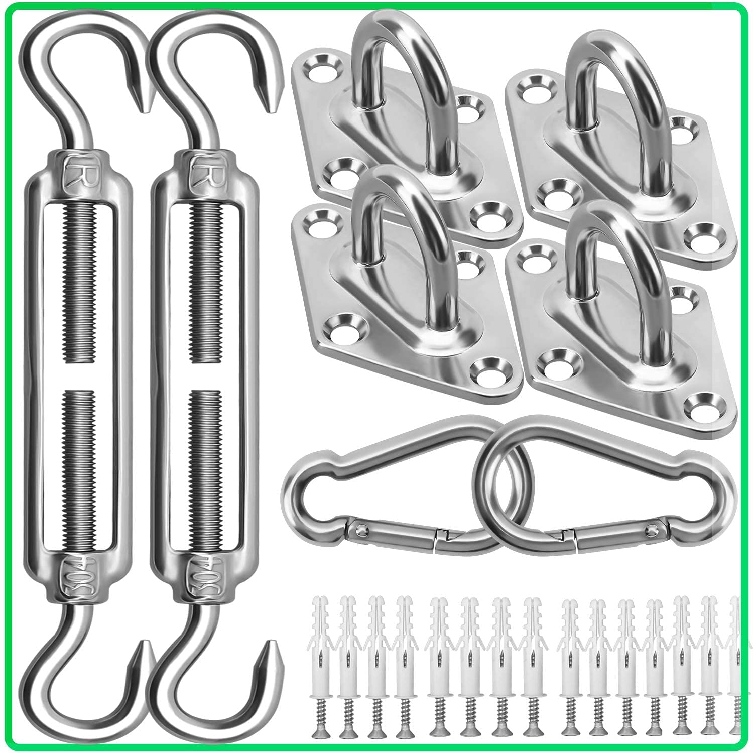 Morzejar 6in turnbuckle for adjustable tension on outdoor shade sails.