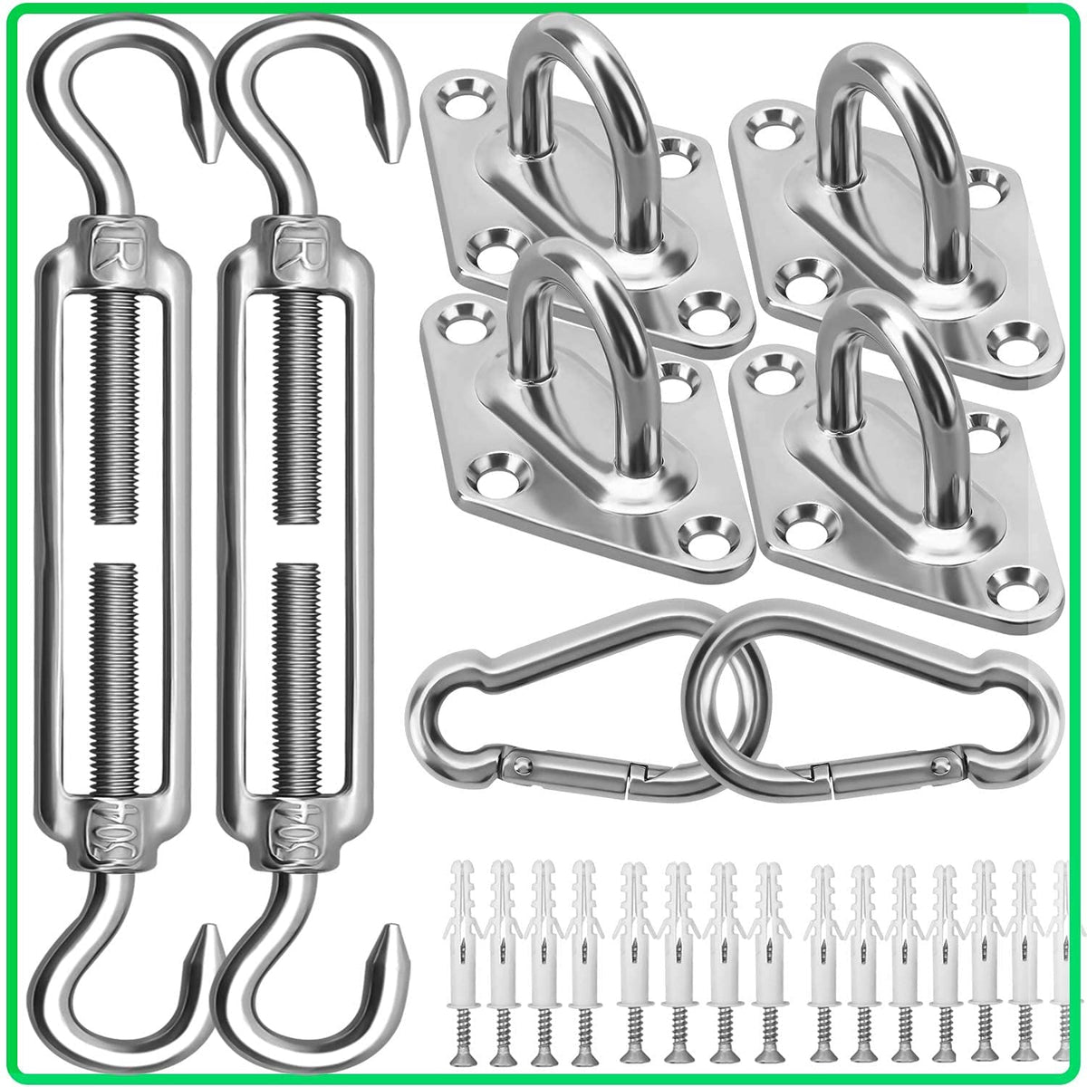 Morzejar 6in turnbuckle for adjustable tension on outdoor shade sails.