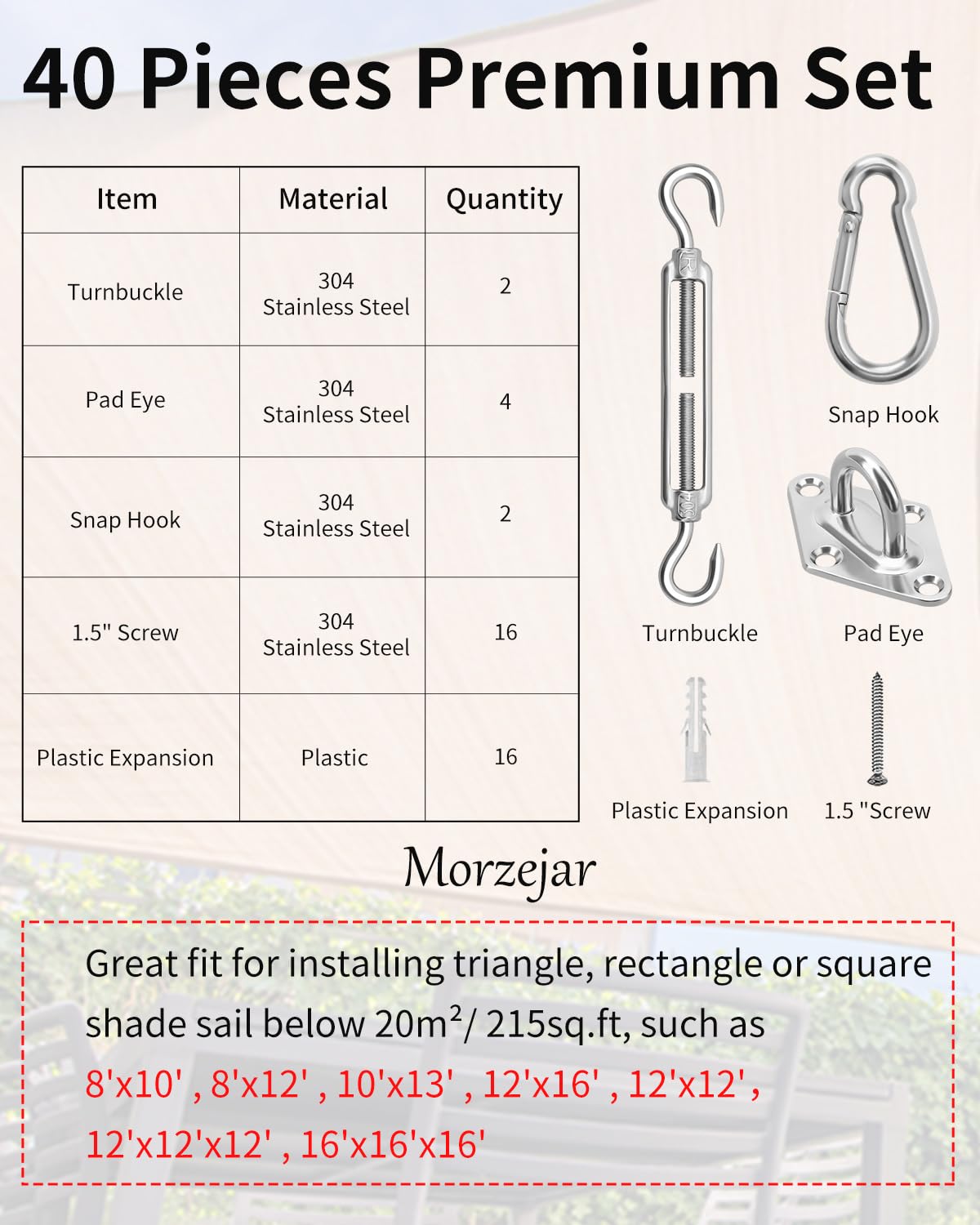 Morzejar turnbuckle 5inch extending tension for wall mounting