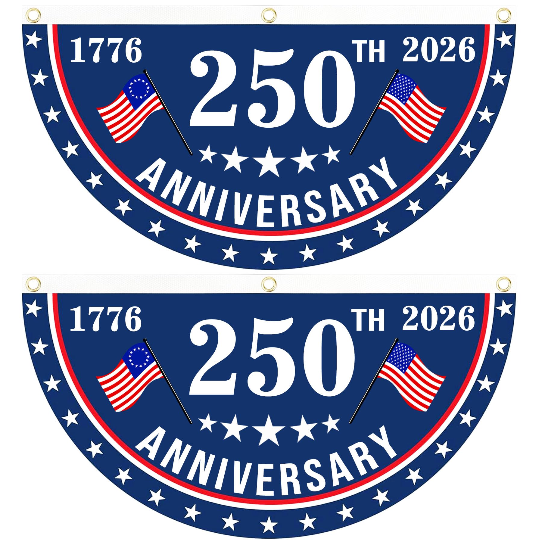 MOSADO USA Anniversary Flag front view, 1.5x3ft display, for vibrant outdoor use.