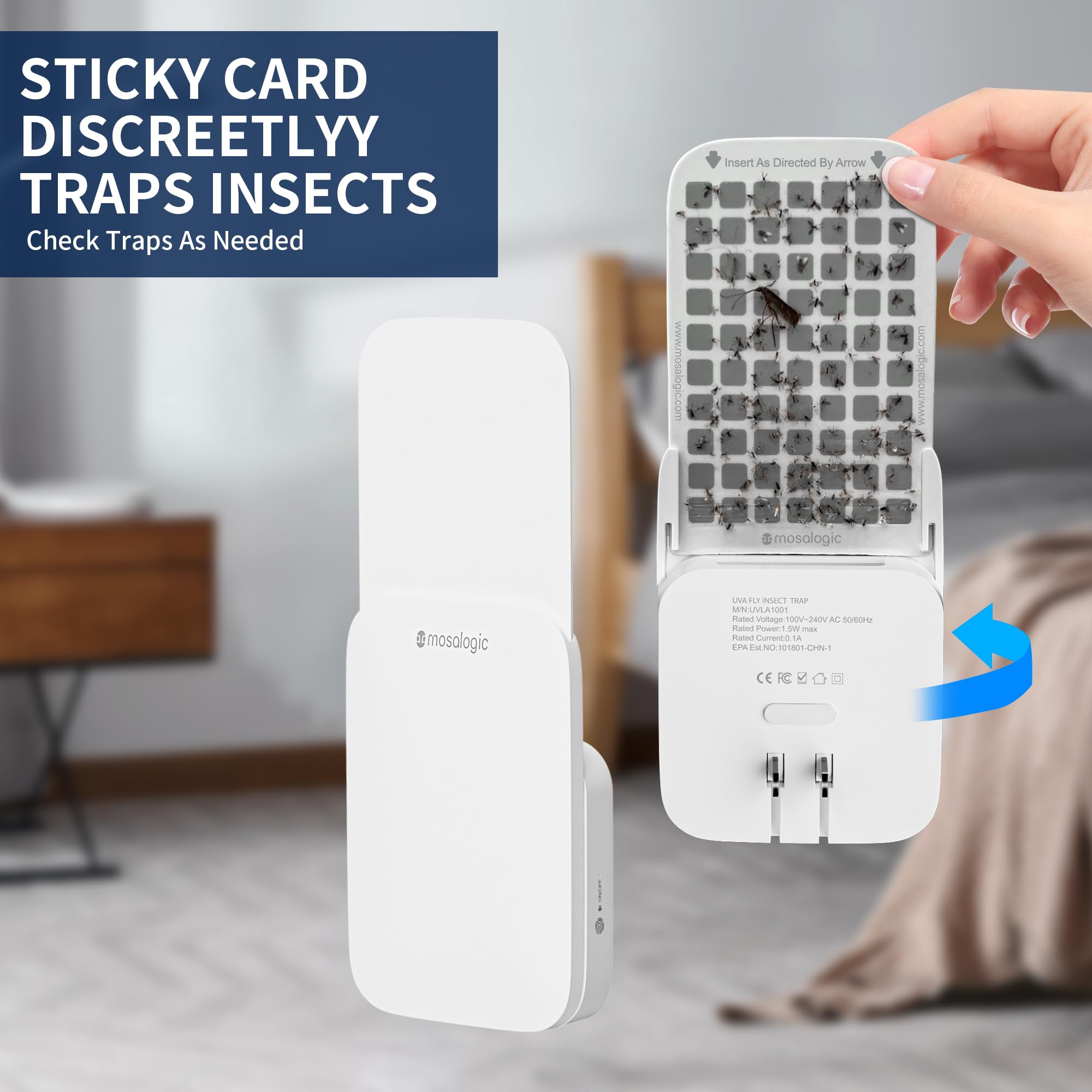 Mosalogic Fly Trap five glue boards included for quick replacement