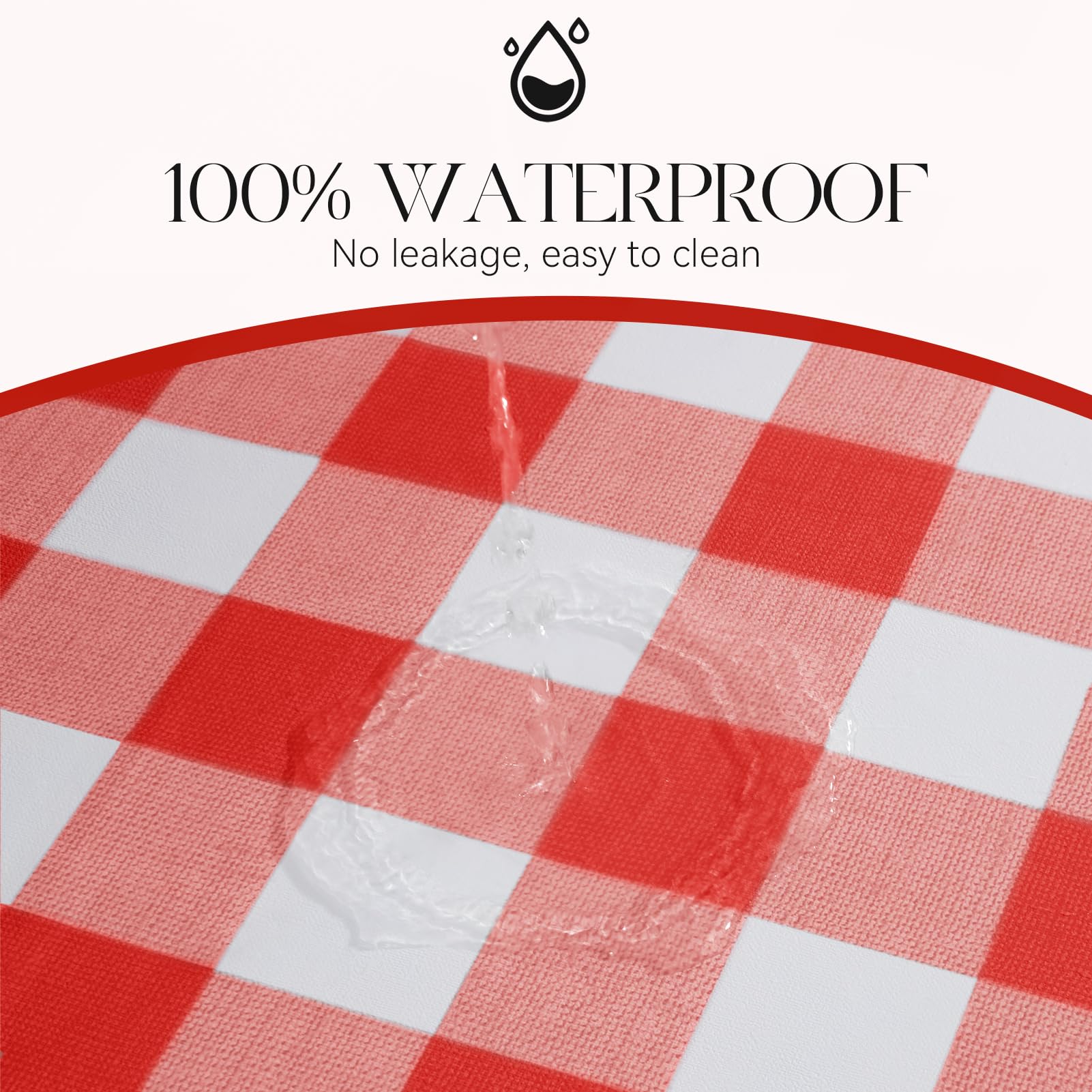 MOSAYT rectangle vinyl tablecloth red 54x78 laid flat on a picnic table.