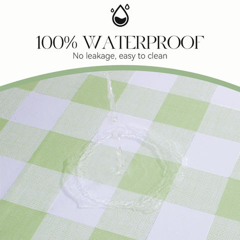 MOSAYT easy-clean tablecloth wipes clean with a damp cloth.