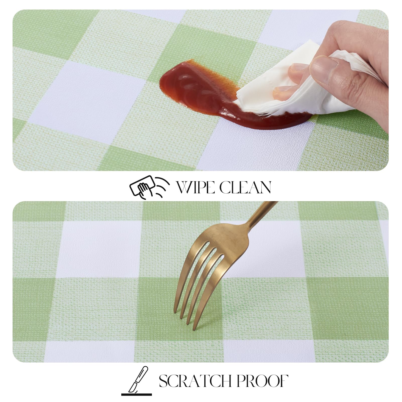 MOSAYT 54x78 tablecloth fits standard rectangular tables.