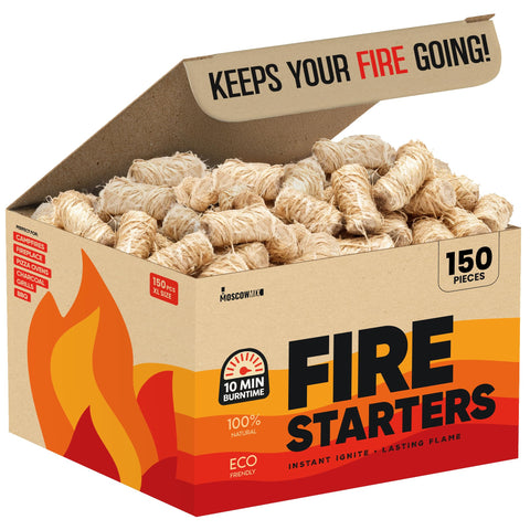 Moscow-Mix Fire Starter bulk pack ignites campfires quickly for grills
