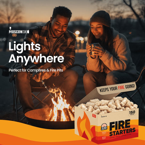 Moscow-Mix Fire Starter instantly lights a fireplace for cozy evenings