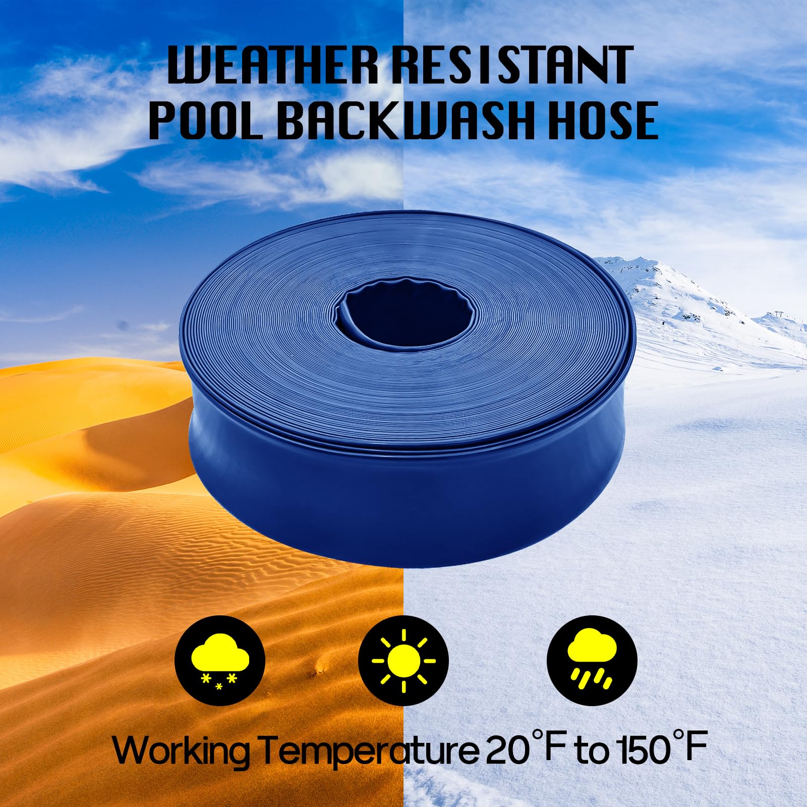 Mosenpol pool drain setup with hose connected to pump