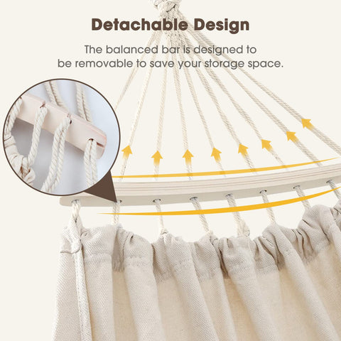MOSFiATA hammock with thick braided ends supports higher load and steady balance.