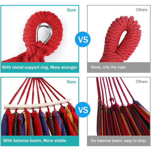 MOSFiATA tree straps secure attachment for safe outdoor lounging.