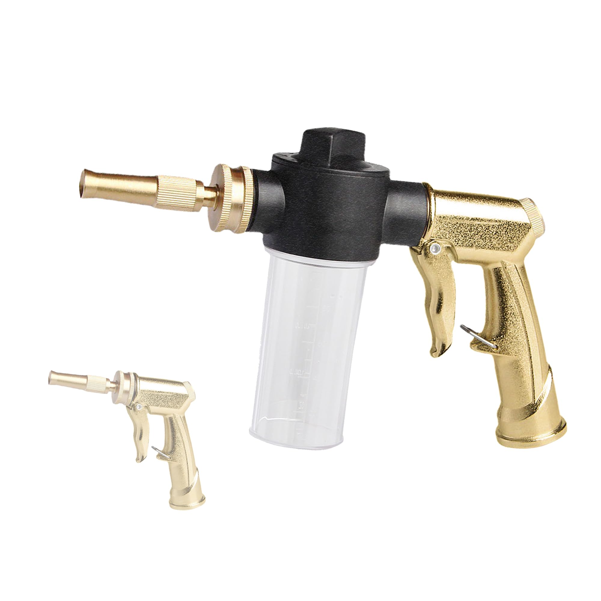 MOSIKEN garden hose nozzle brass with adjustable spray for precise watering.