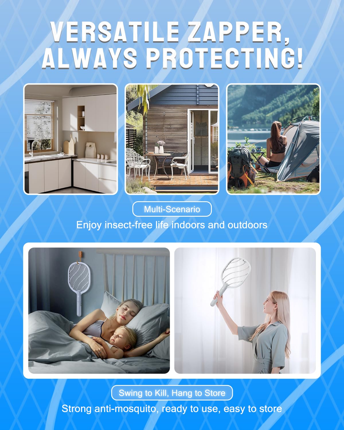 Mosiller fly swatter used indoors in a kitchen setting for quick pest control