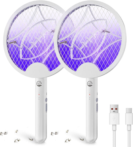 Mosiller electric fly swatter delivers a sharp 4000V zap to quickly deter flying insects.