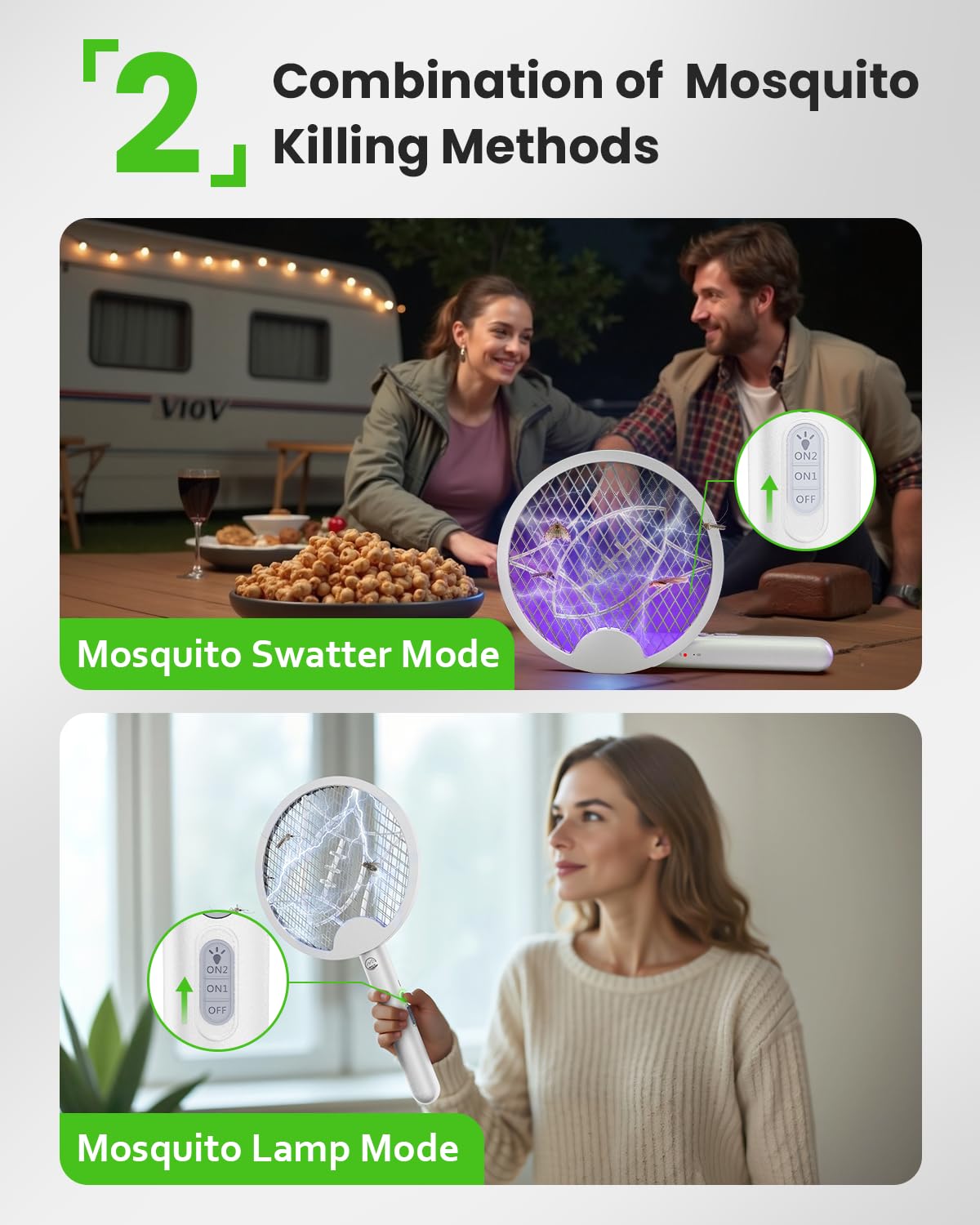 Foldable Mosiller dual mode setup for zapper and lamp use