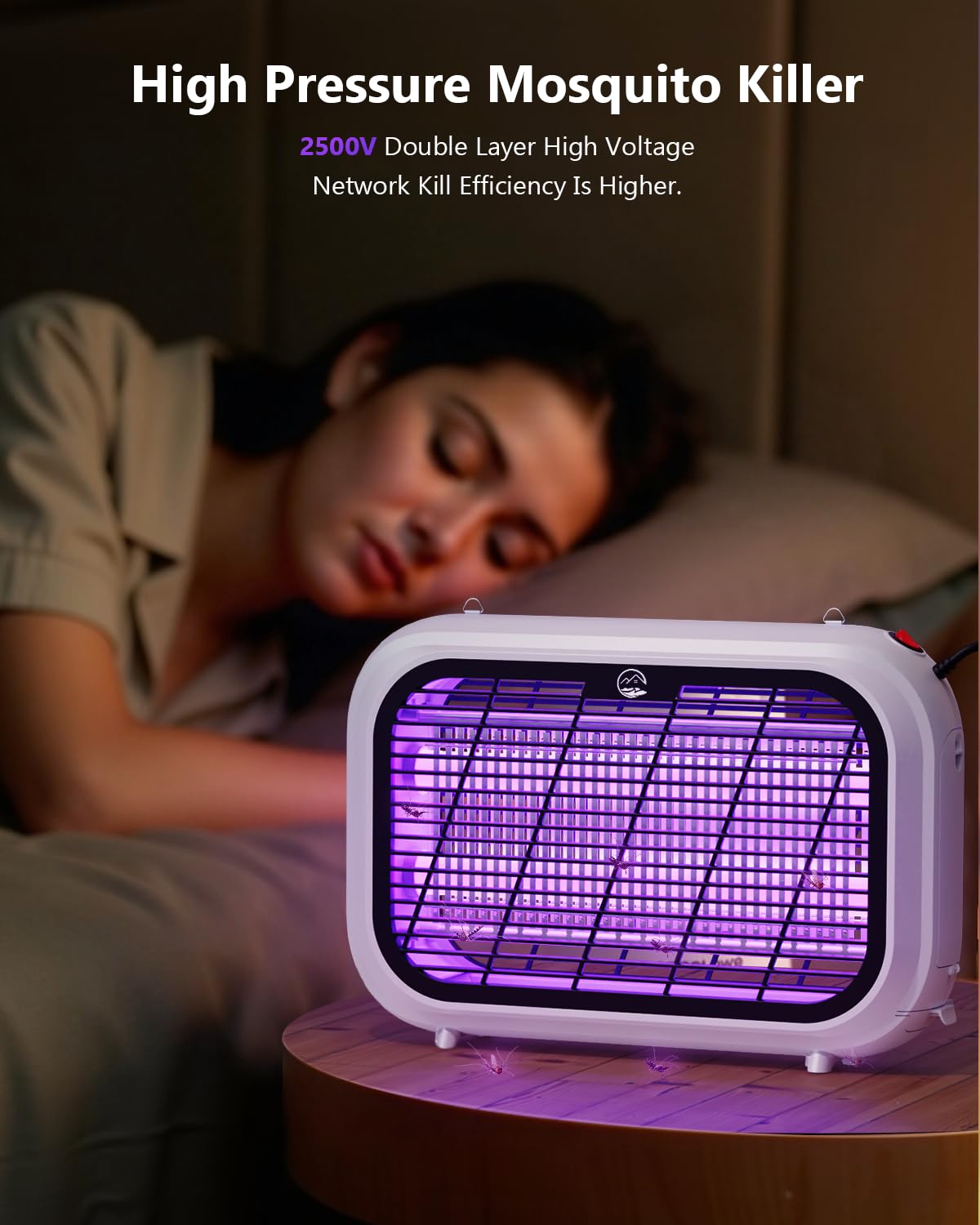 Mosiller indoor bug zapper features 360-degree pest capture.