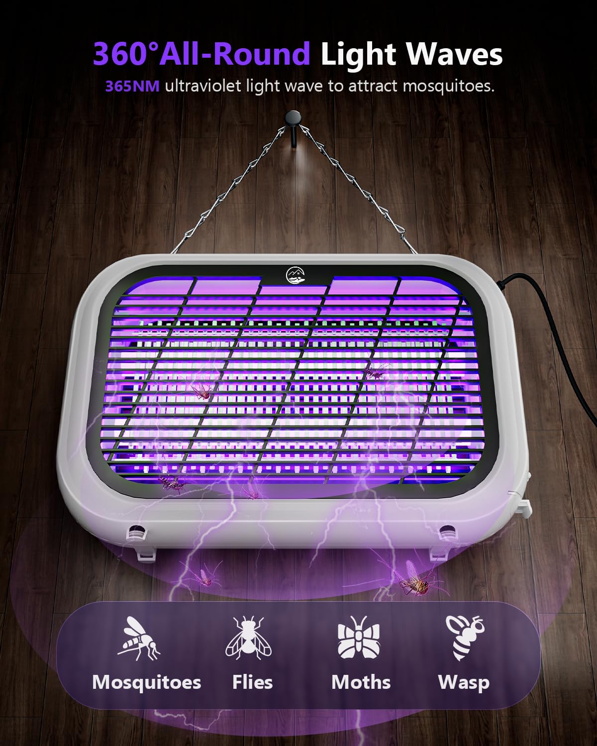 Mosiller zapper uses LED dual tubes to attract flying insects.