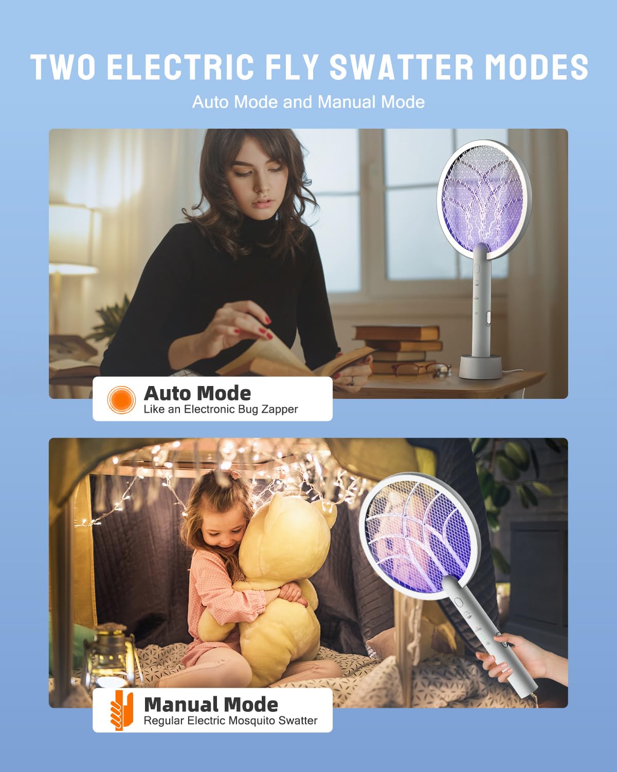 Mosiller USB recharge base shown for easy charging.