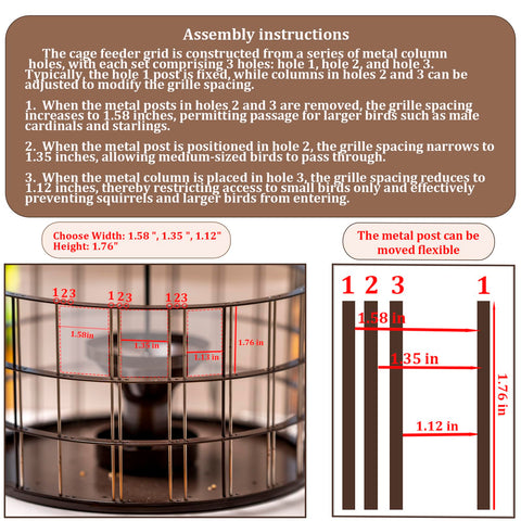 Mosloly 3lb capacity seed tube reduces refills during busy backyard bird seasons.
