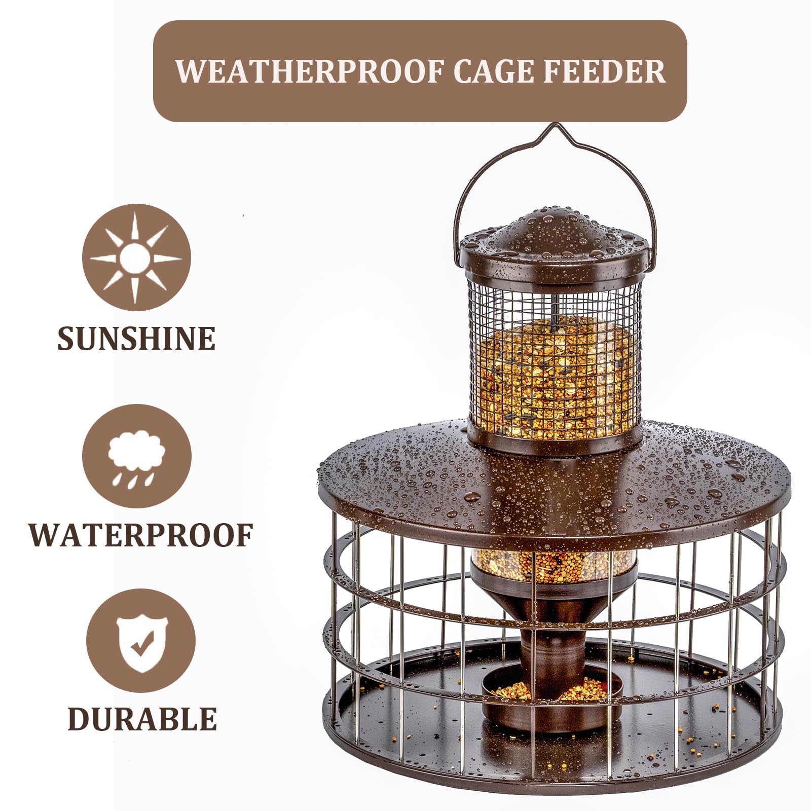 Mosloly adjustable grille enables small, medium, and large bird access control.