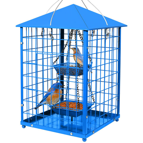 Mosloly Bluebird Feeder with cage design to deter predators and support lasting use.
