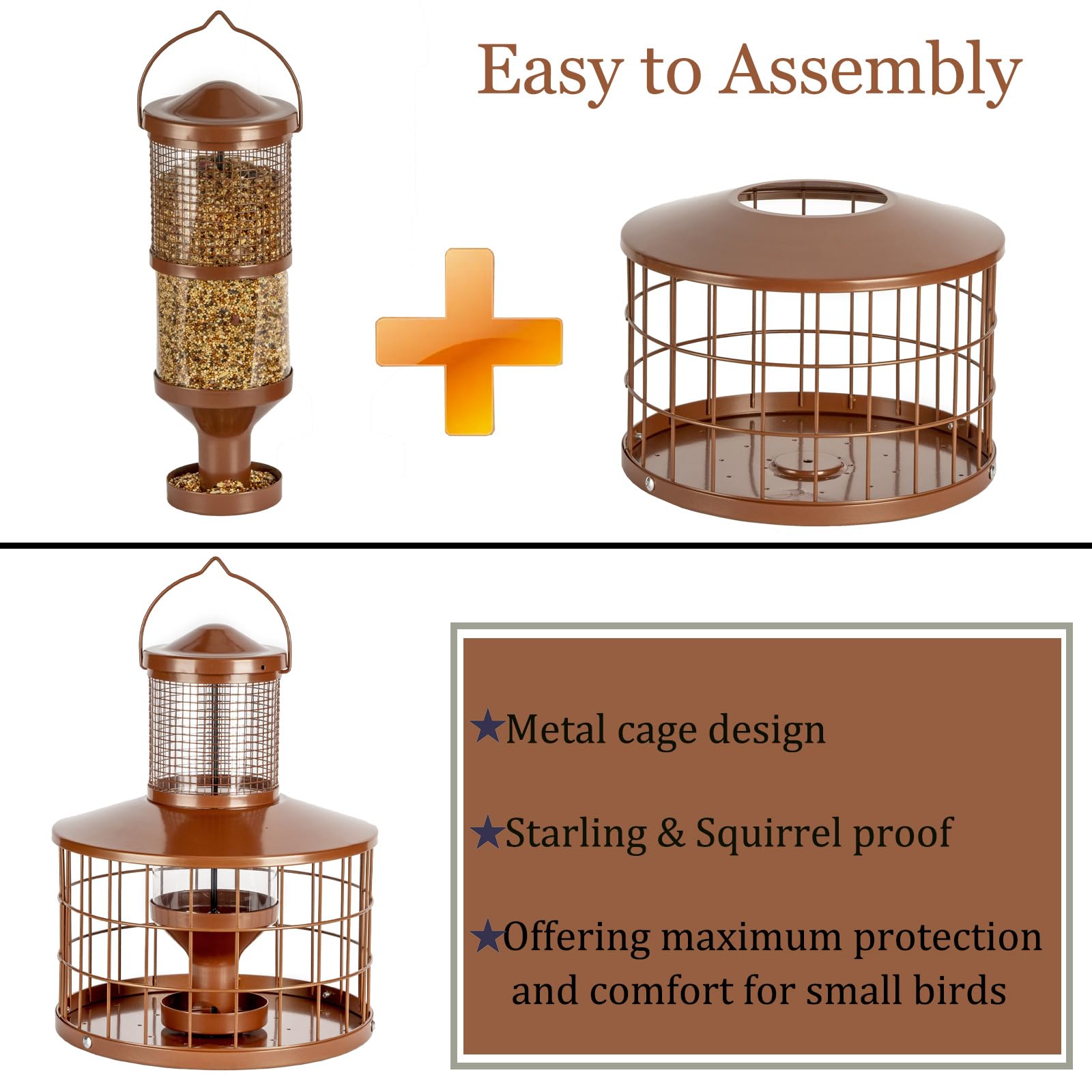 Mosloly caged bird feeder seed-tray detail highlights convenient seed catching.